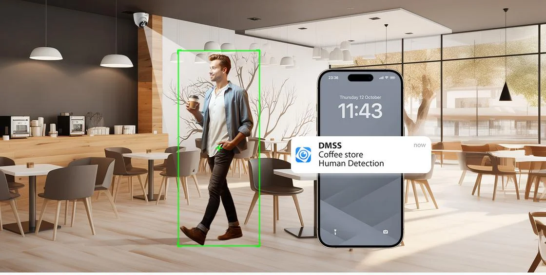 Detekcja ruchu z inteligentnym rozpoznaniem sylwetki w kamerze do monitoringu Dahua Wifi T2A-LED