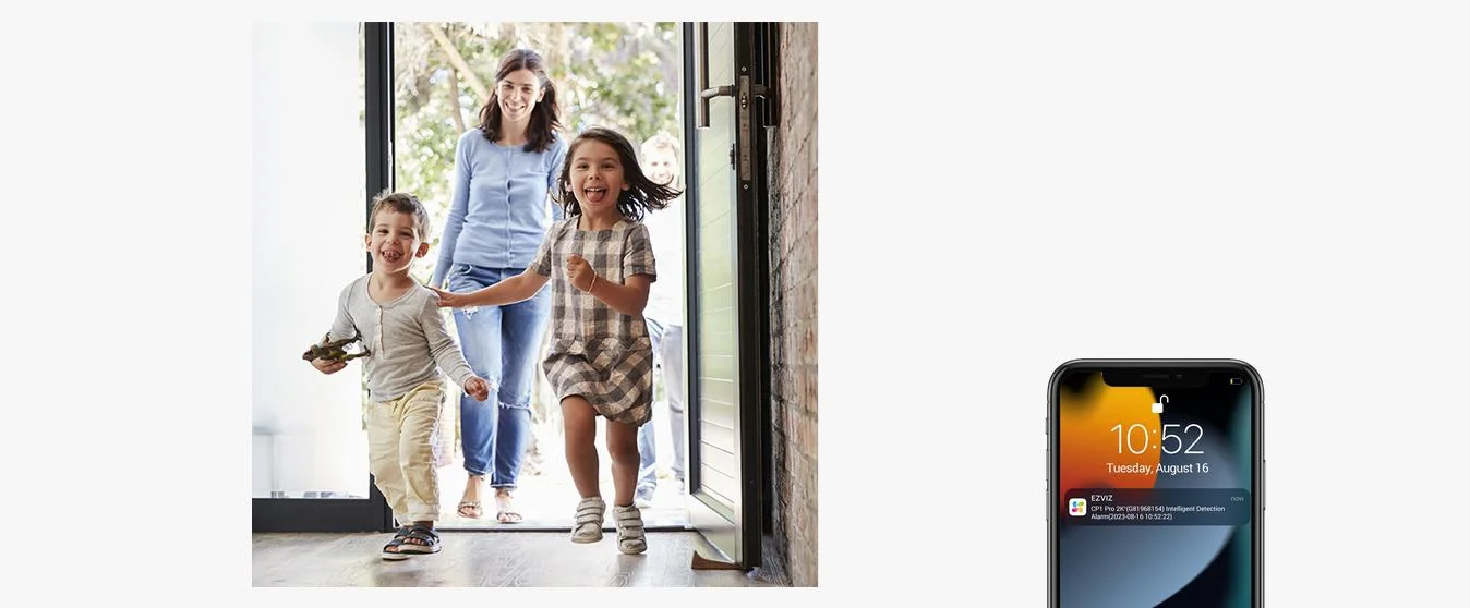 Inteligentna kamera domowa IP EZVIZ CP1 2K+ Pro - otrzymuj tylko te powiadomienia, które są istotne!