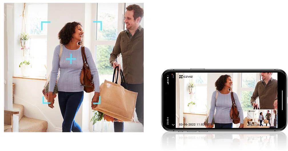 Inteligentna kamera domowa IP EZVIZ E6 3K Home Kit - inteligentne wykrywanie, przybliżanie i skutecznie śledzenie