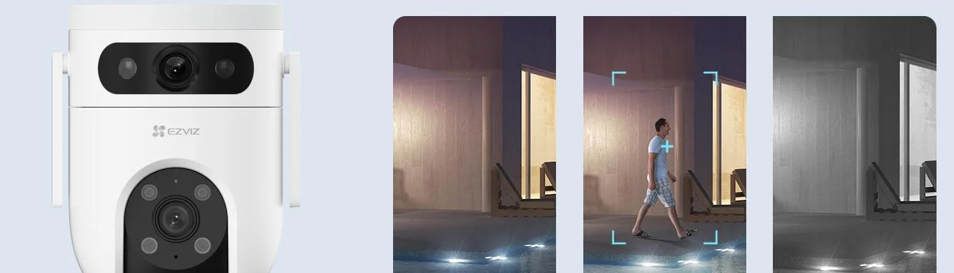 Dwuobiektywowa kamera IP EZVIZ H9C 3MPx + 3 MPx 2K z trzema praktycznymi trybami wbudowanego noktowizora