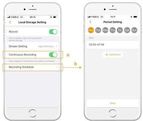 Zapis Ciągły na karcie MicroSD i Harmonogram zapisu