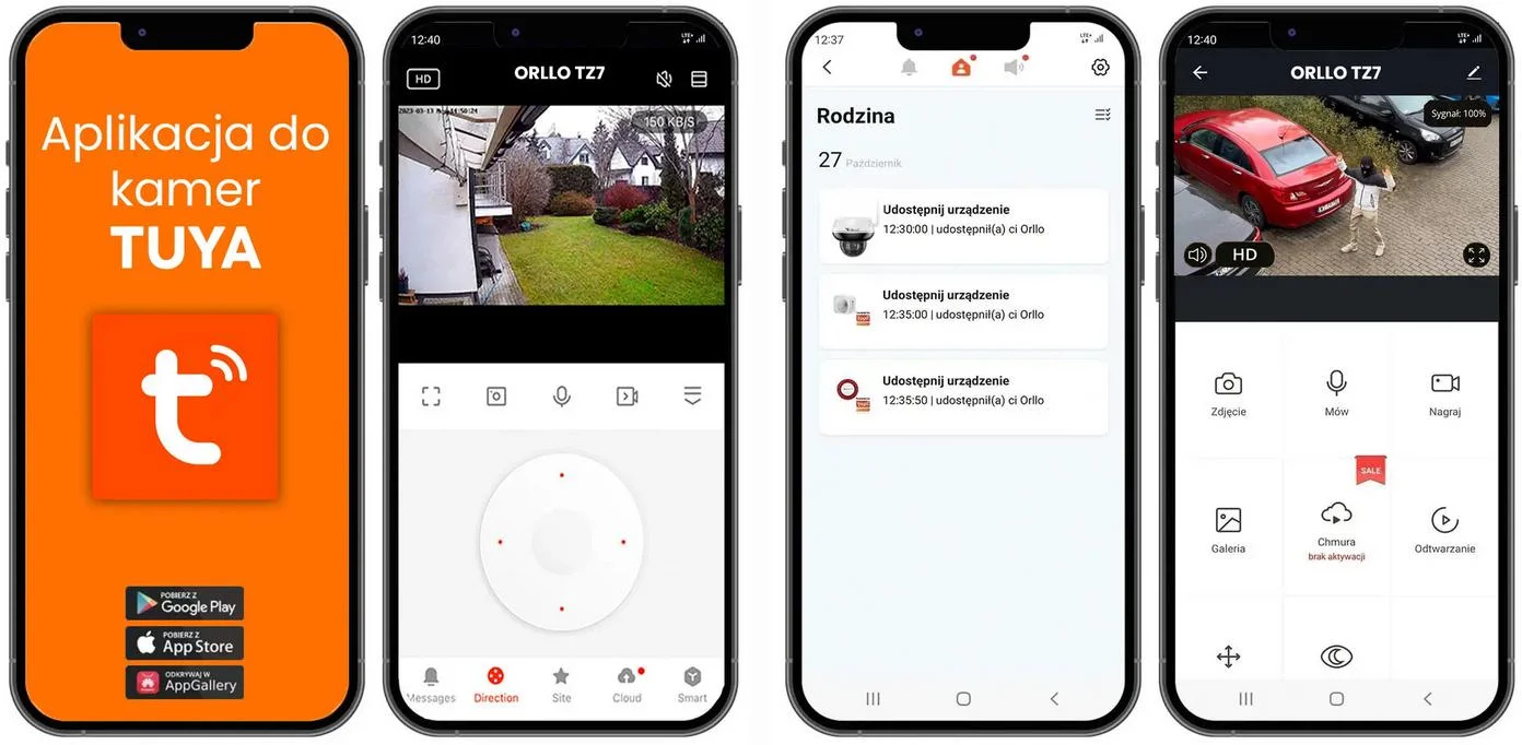 Kamera IP Orllo TZ7 Kopułkowa Zewnętrzna Obrotowa WiFi PoE 5MPx