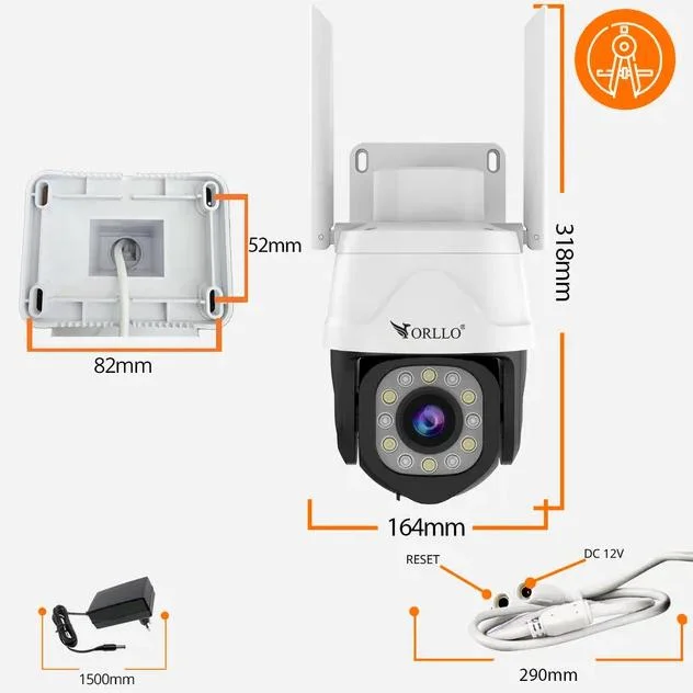 Kamera IP ORLLO Z17 PRO 4K zewnętrzna obrotowa GSM na kartę SIM