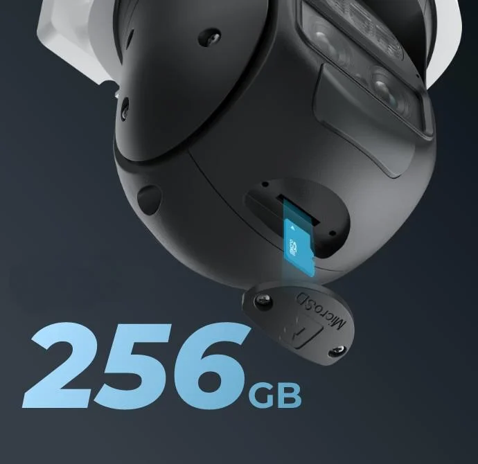 Reolink TrackMix 2K 4MPx LTE Plus z panelem solarnym Reolink Plus - możliwość zapisu dużej ilości danych na karcie microSD