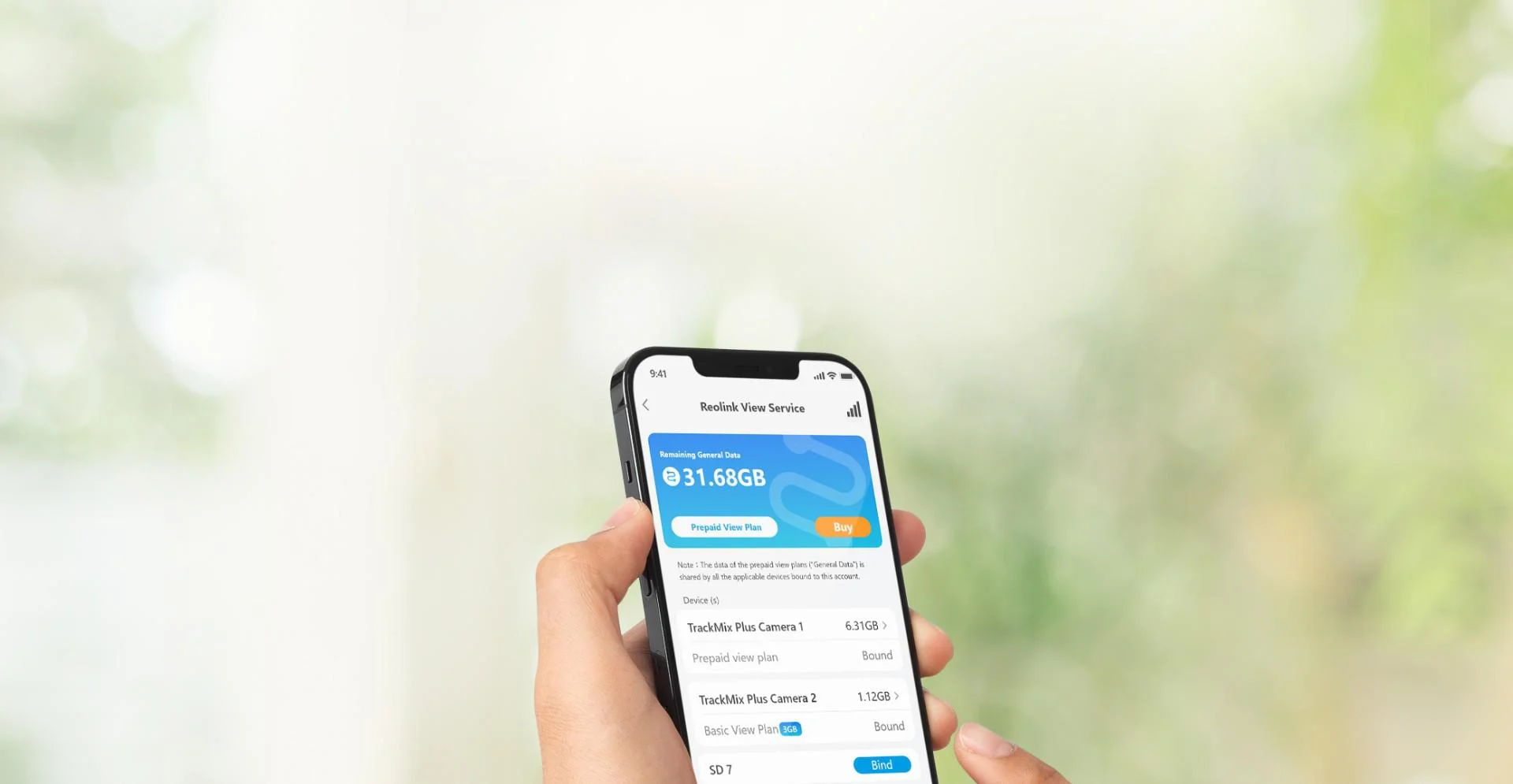 Usługa Reolink View - bezpłatne 60 GB podglądu na żywo lub odtwarzania wideo rocznie (5 GB miesięcznie)