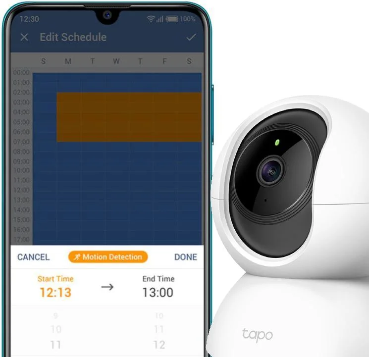 TP-LINK TAPO C200 - harmonogram zapisu: