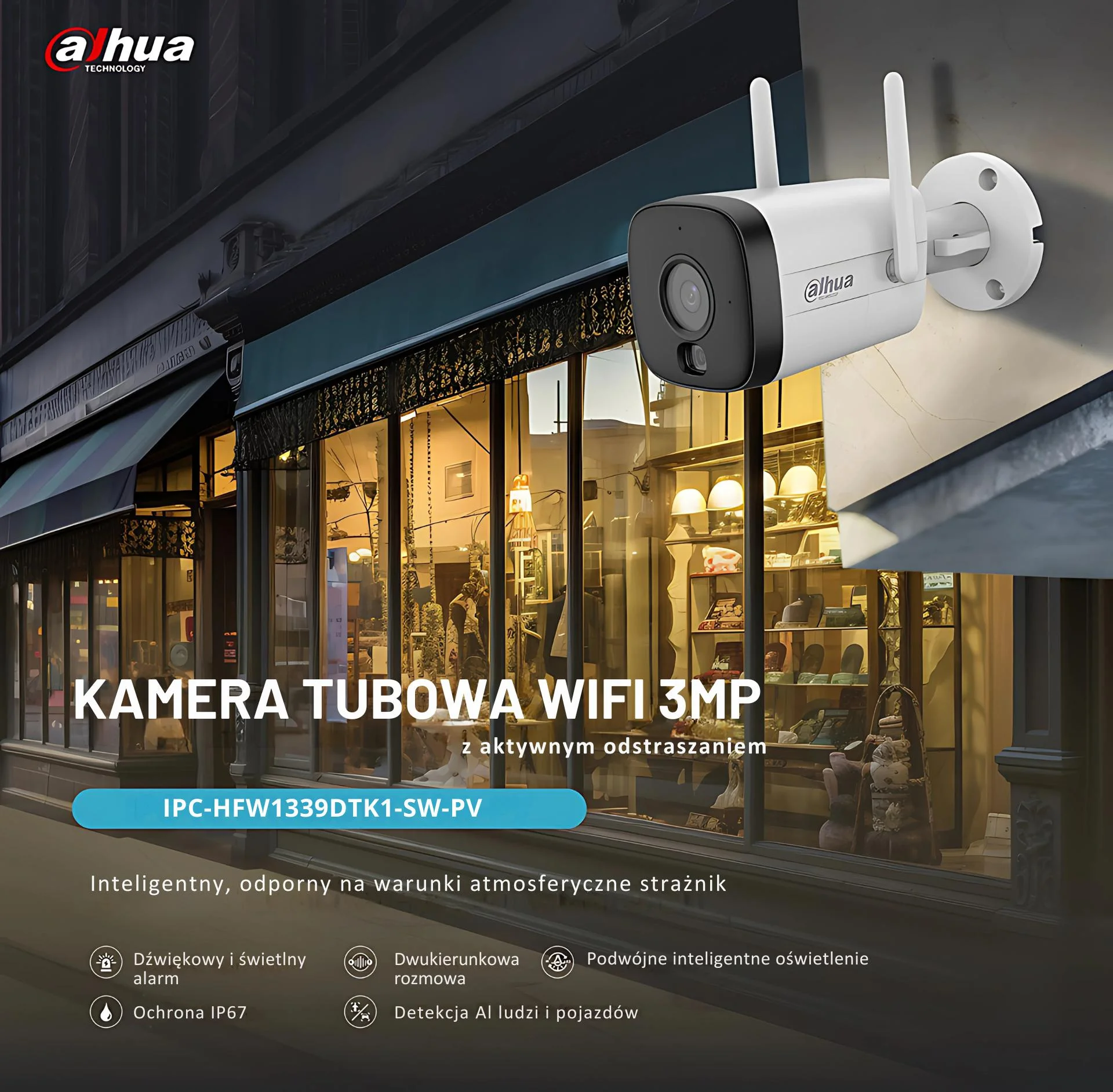 Kamera WI-FI Dahua IPC-HFW1339DTK1-SW-PV-0280B