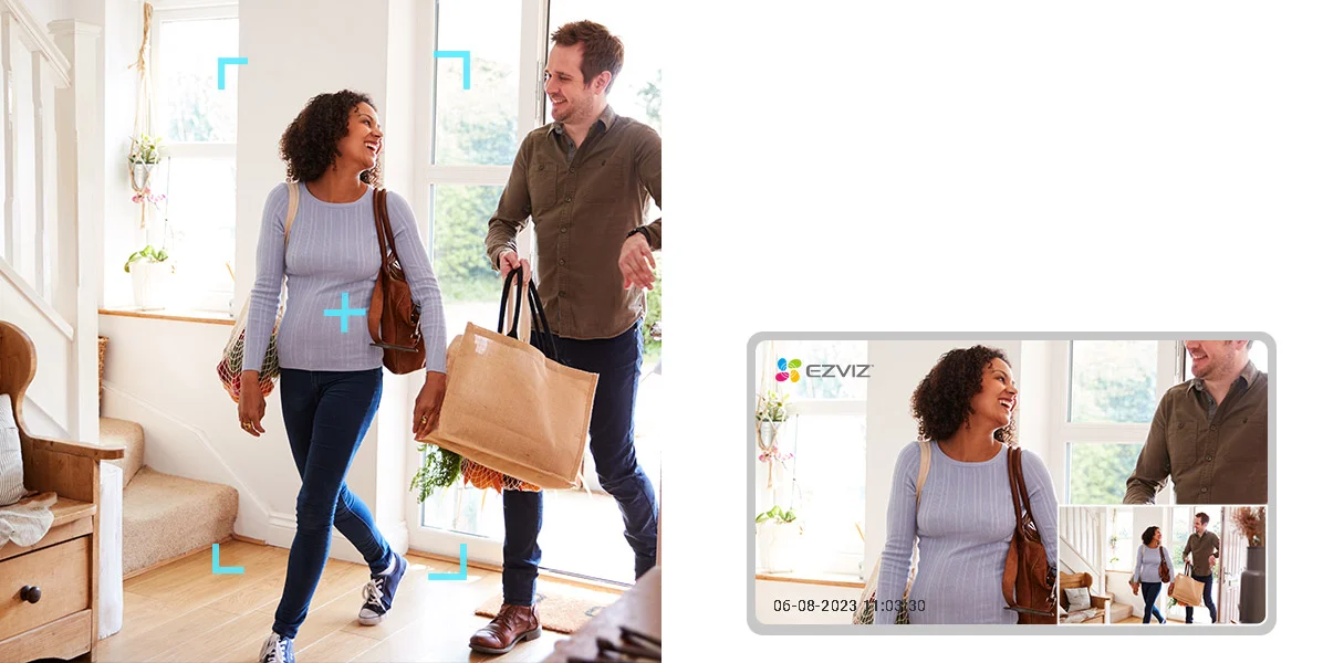 Inteligentna kamera domowa IP EZVIZ H6 3K Wi-Fi 360° - wysoce skuteczne wykrywanie, przybliżanie i śledzenie