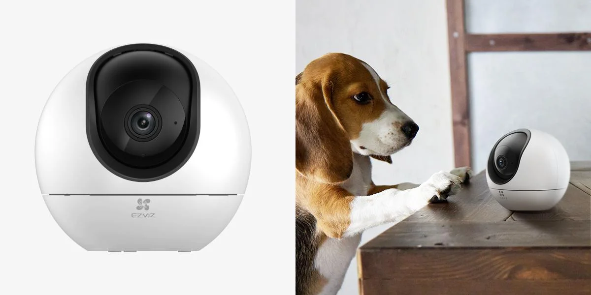 Inteligentna kamera domowa IP EZVIZ H6 3K Wi-Fi 360° - niesamowicie wysoka jakość dźwięku, podwójny mikrofon z redukcją szumów
