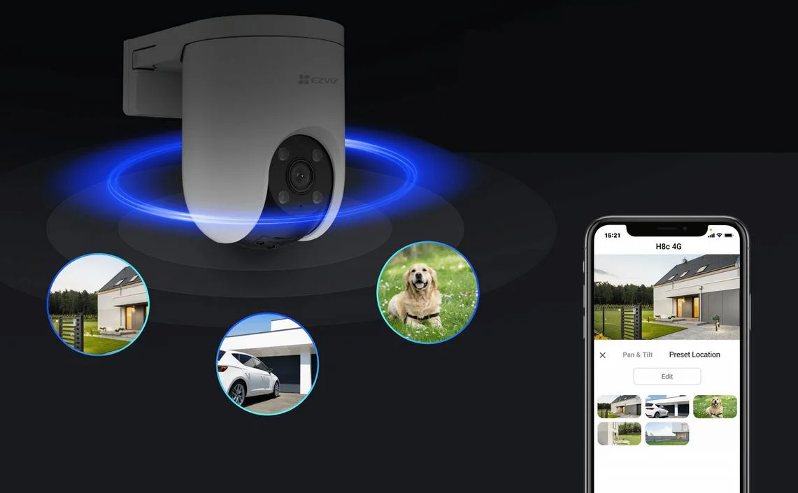 Kamera monitorująca 4G 2K 3MPx EZVIZ CS-H8c - wykrywanie i śledzenie wszystkich kluczowych aktywności
