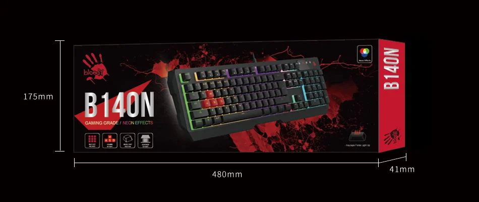 Przewodowa klawiatura membranowa A4tech Bloody B140N A4TKLA47114 – specyfikacja i dane techniczne: