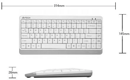 Klawiatura przewodowa mini odporna na zachlapanie A4tech FSTYLER FK11 (biała) - specyfikacja i dane techniczne: