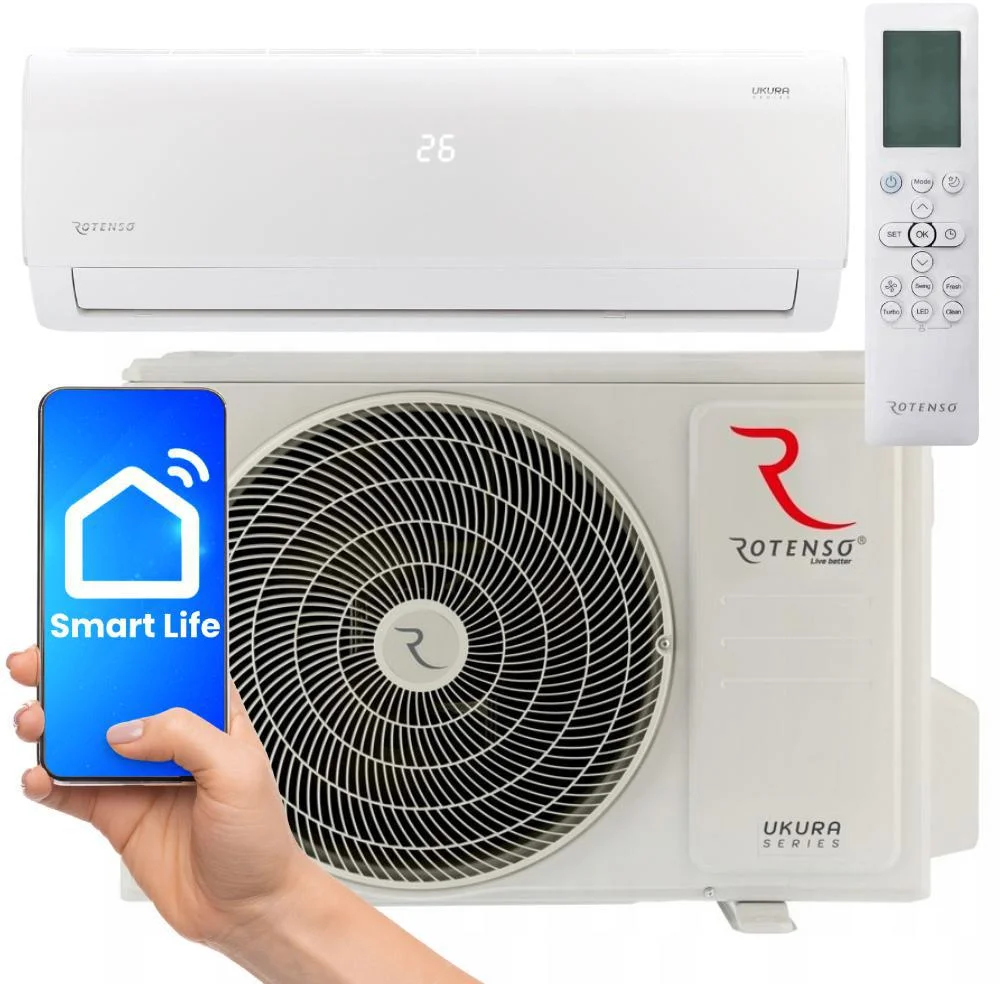 Klimatyzacja Rotenso Ukura U50X 5,3kW WiFi 4D do instalacji typu SPLIT (pompa ciepła powietrze-powietrze Rotenso Ukura U50X) - najważniejsze cechy zestawu: