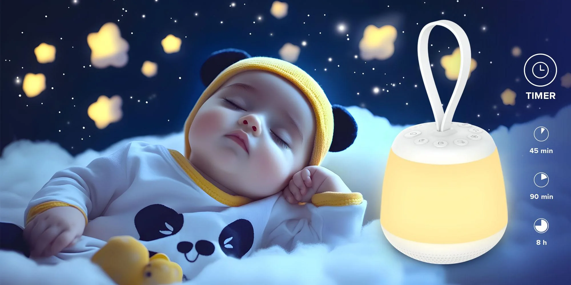 Lampka nocna LED Newell SeleneDream z funkcją białego szumu