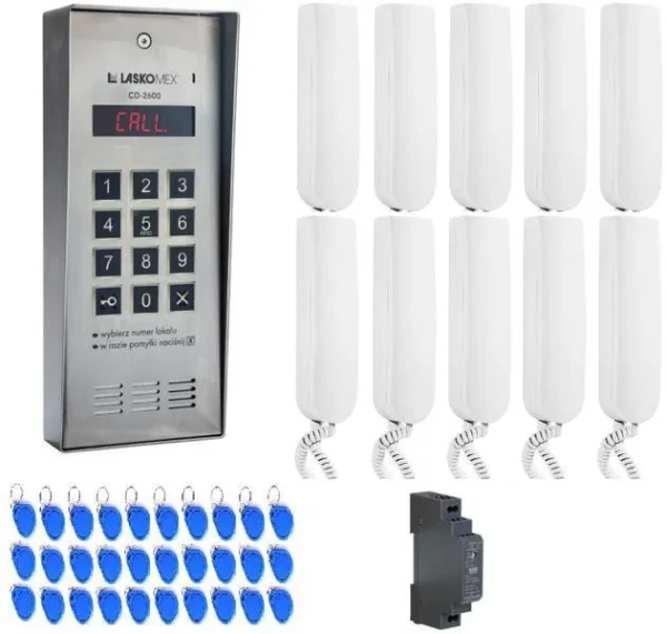 laskomex system domofonu 10 lokatorow 1 wejscie ac76c7559fd944ba89315e743f874c73