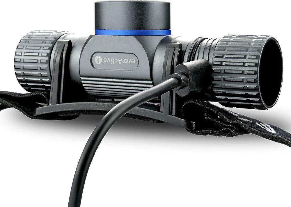 Latarka czołowa LED everActive HL-1100R Force - do 4 godzin pracy na jednym naładowaniu latarki