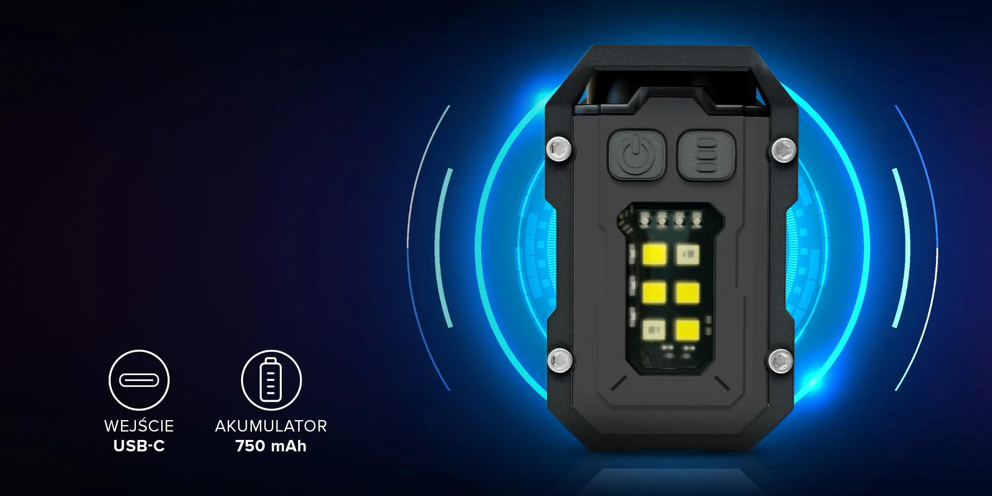 Latarka LED Newell EDC Nyks Solid - biała