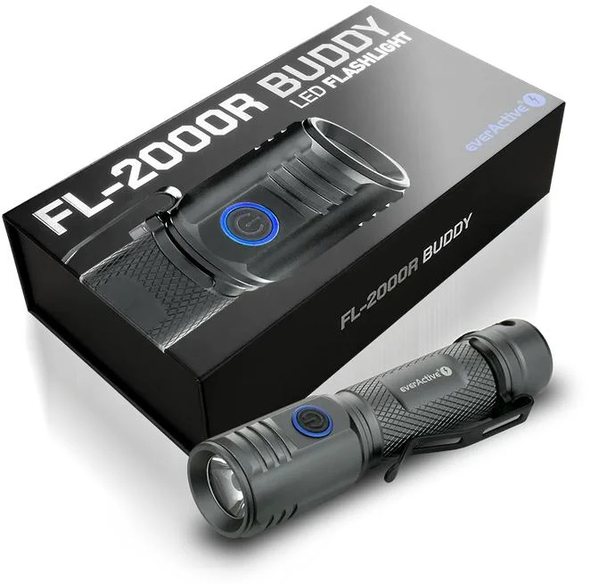 Latarka ręczna 20W LED everActive FL-2000R Buddy - ładowalna latarka o mocy 2000 lumenów
