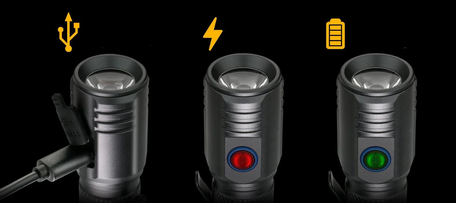 Latarka ręczna everActive FL-2000R - do 4 godzin świecenia w najwyższym trybie pracy urządzenia