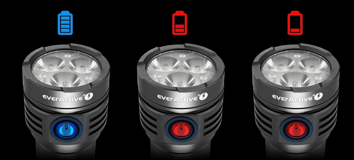 Latarka ręczna everActive FL-3300R Luminator IPX4 - kompaktowe rozmiary i dopracowane detale
