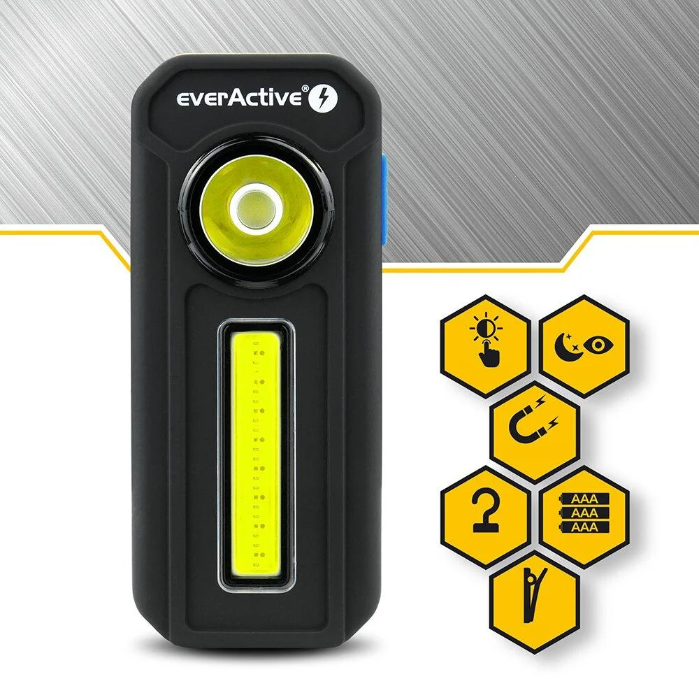 Latarka warsztatowa inspekcyjna COB LED 300 lumenów IPX4 everActive WL-300 - poznaj jej wszystkie zalety: