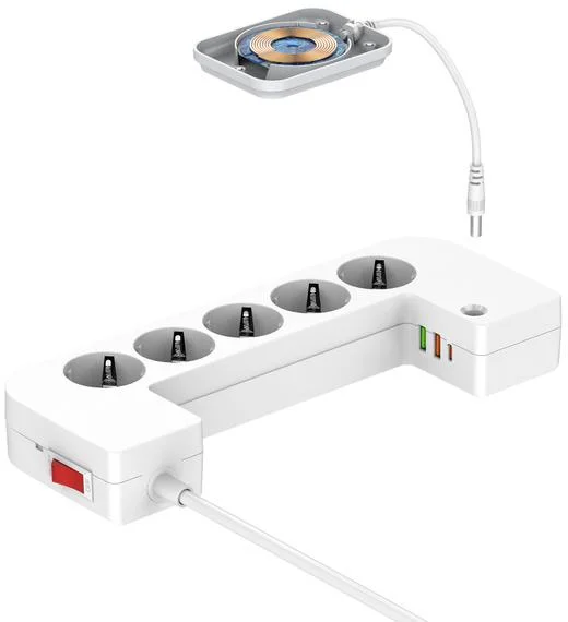 LISTWA ANTYPRZEPIĘCIOWA Z ZABEZPIECZENIEM Energizer 5x SCHUKO 2x USB-A 1x USB-C 2500W 10A KABEL 2M - najważniejsze cechy: