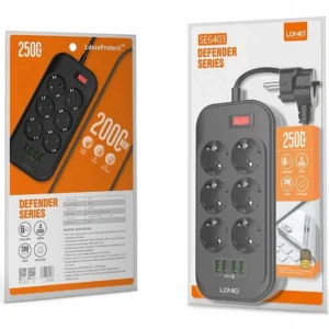 listwa zasilajaca ldnio se6403 6 gniazd 4x usb przeduzacz 44b71a72ca9e42ba9673799a6c5206d9