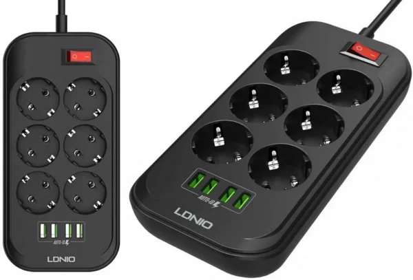 listwa zasilajaca ldnio se6403 6 gniazd 4x usb przeduzacz f9170546a70649198263d90cb5b30933