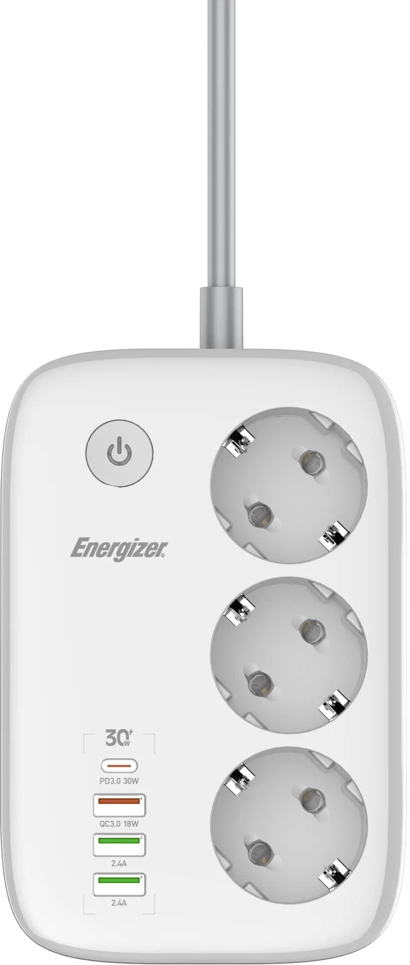 LISTWA ZASILAJĄCA SMART Energizer Z Wi-Fi I APP 3x SCHUKO 3x USB-A 1x USB-C 2500W 10A KABEL 2M - specyfikacja techniczna: