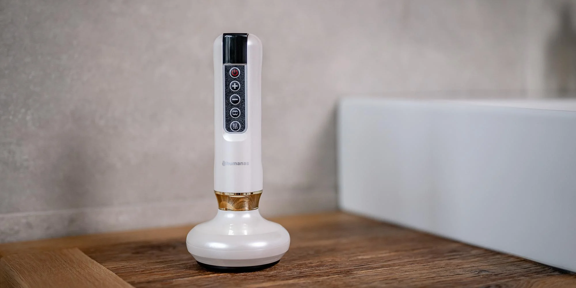 Masażer antycellulitowy z funkcją bańki chińskiej Humanas DermaSmooth - szary