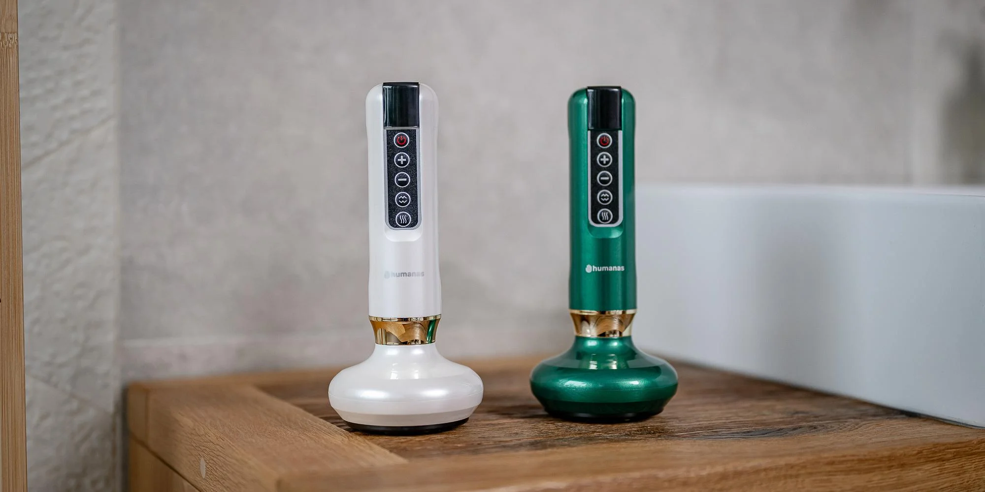 Masażer antycellulitowy z funkcją bańki chińskiej Humanas DermaSmooth - zielony