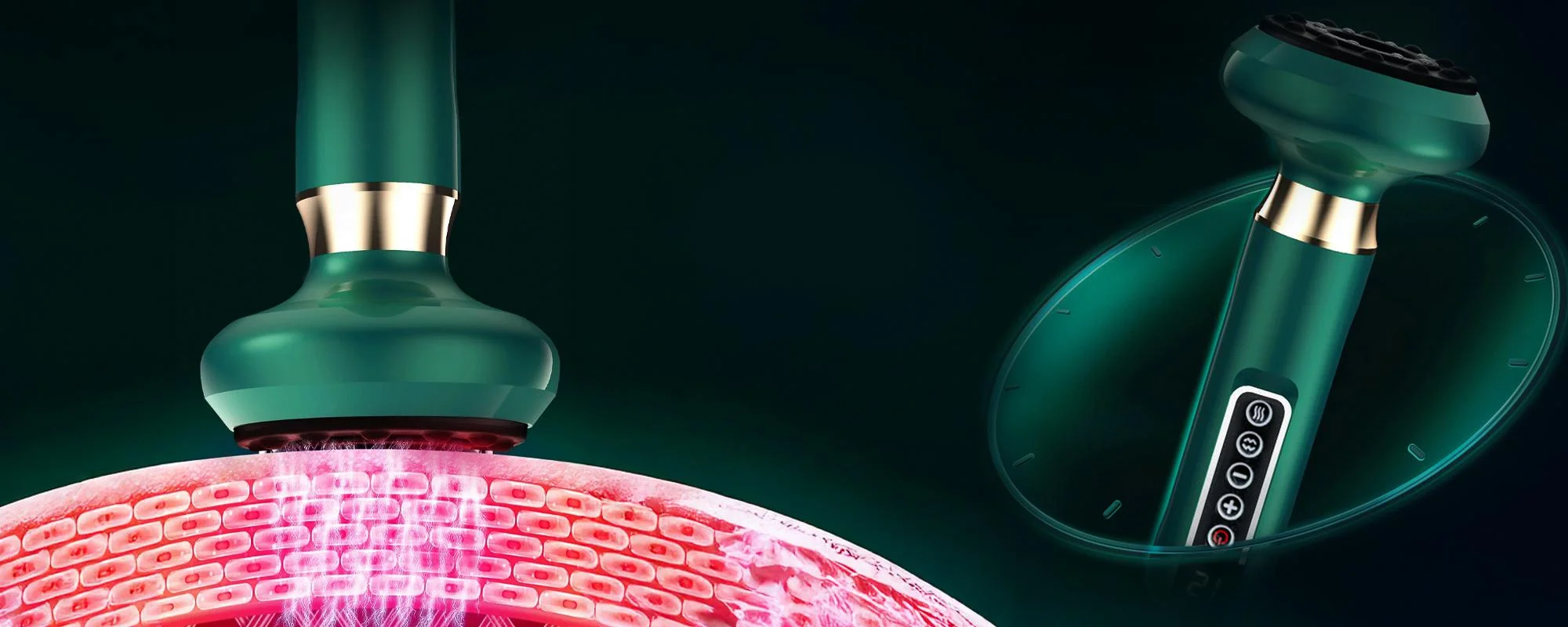 Masażer antycellulitowy z funkcją bańki chińskiej Humanas DermaSmooth - szary