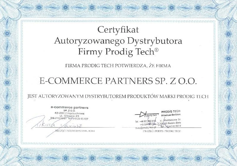 Autoryzowany Dystrybutor Firmy Prodig Tech