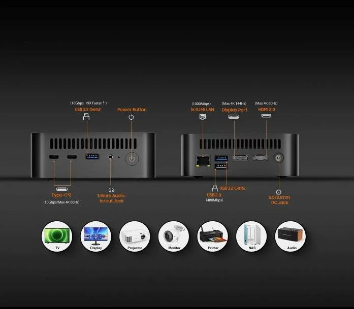 Mini PC Blackview MP100 Ryzen 7-5825U/16GB/SSD 1TB/Win 11 Pro czarny