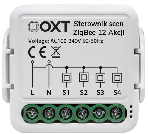 Moduł OXT mini sterownik scen 12 akcji 230V ZigBee TUYA T254