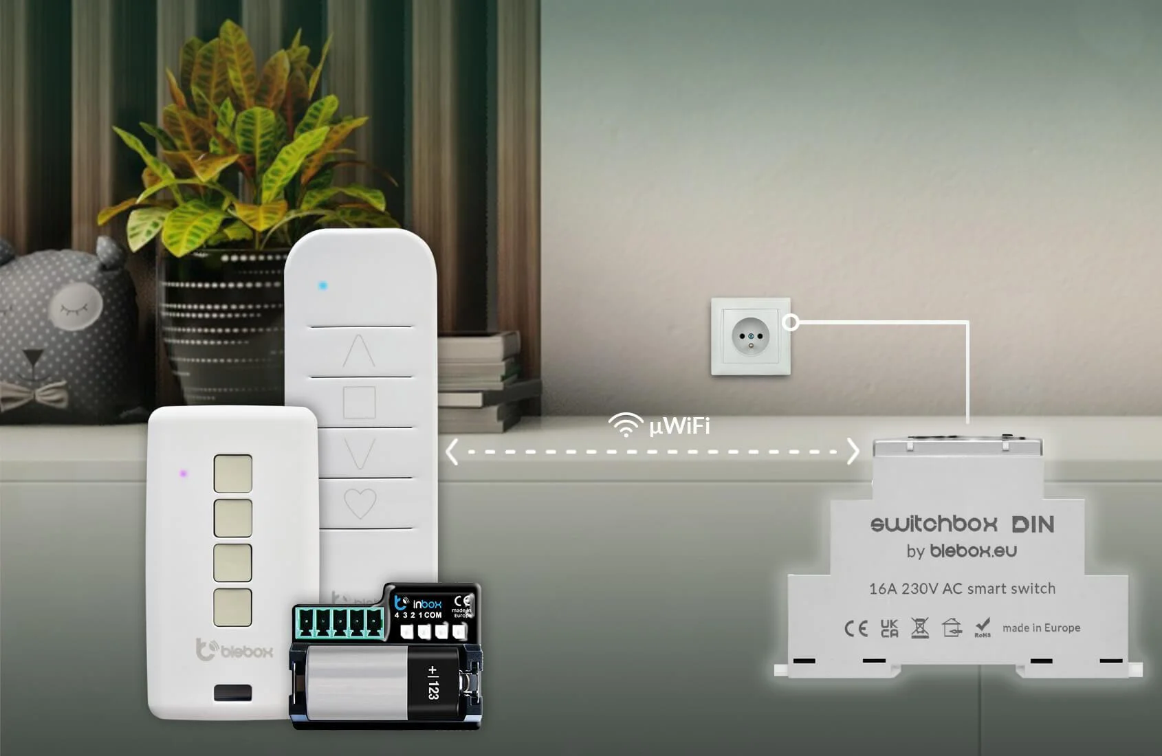 BleBox SwitchBox DIN - sparuj z nim ładowalny lub bateryjny pilot, ciesz się prostotą i wygodą!