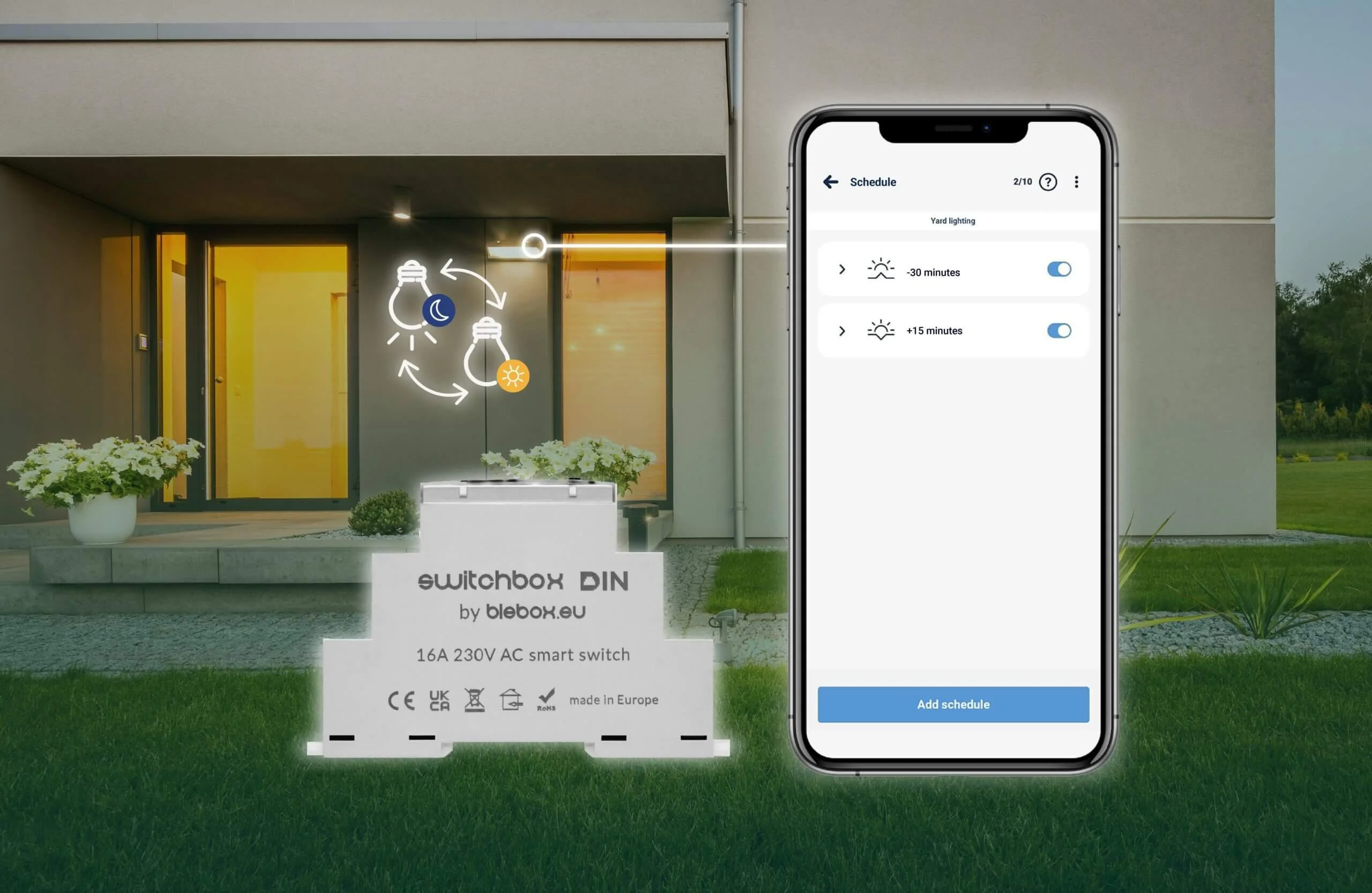 BleBox SwitchBox DIN - harmonogram z funkcją zegara astronomicznego? Tak, z BleBox to możliwe i osiągalne!