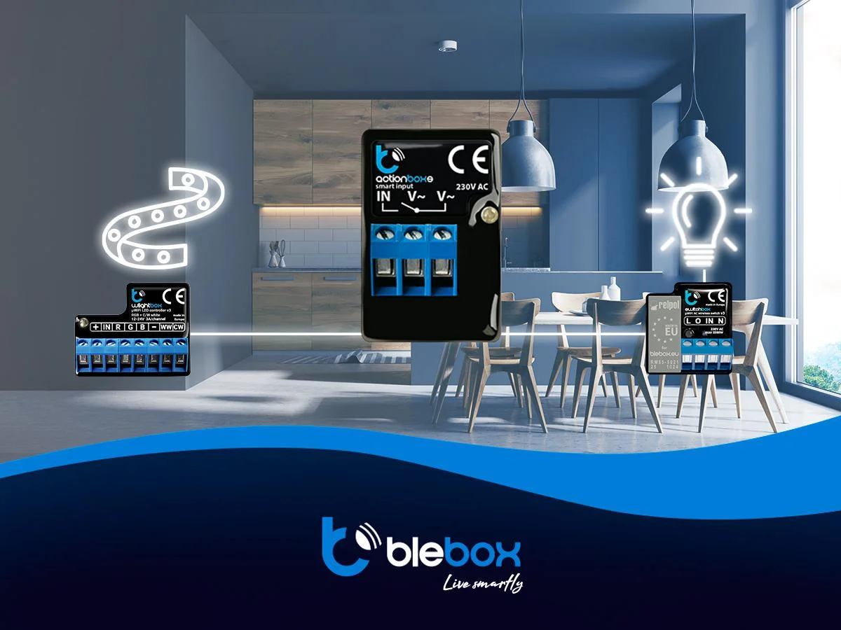 BleBox actionBoxS - dodaj go do czujnika ruchu, aby kontrolować inne sterowniki, wysyłaj powiadomienia na telefon lub stwórz przycisk centralny!