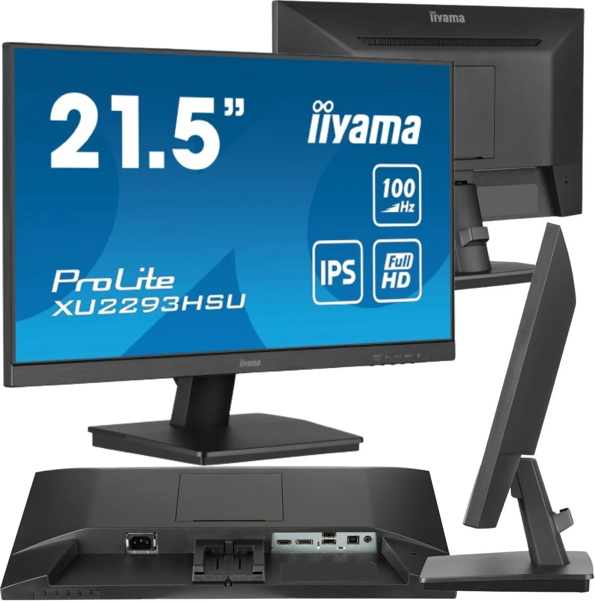 Monitor LED IIYAMA XU2293HSU-B6 22" IPS 1ms 100HZ HDMI DisplayPort USB - najważniejsze cechy: