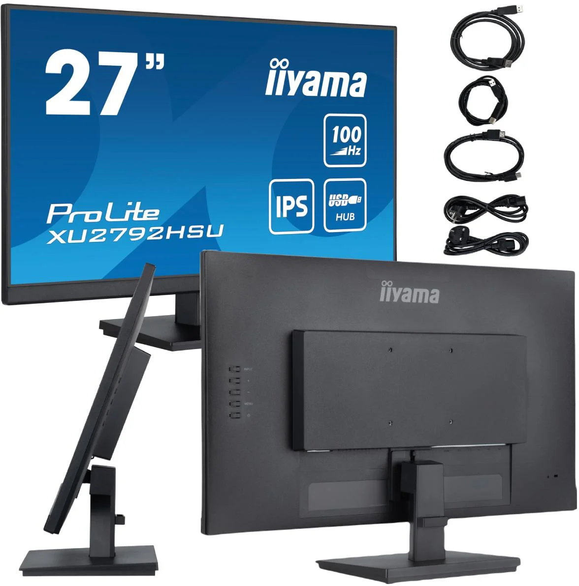 IIYAMA ProLite XU2792HSU-B6 27" monitor z panelem w technologii IPS i z hubem USB - najważniejsze cechy: