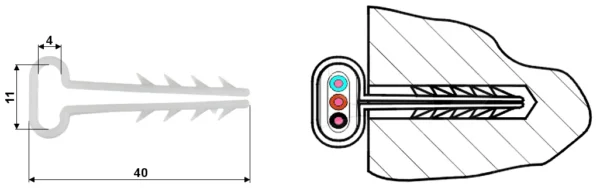 murowy trzymak kabla paskiego 45 x 11mm 100szt d42f524f949d4e0782a24afcd7ad5644