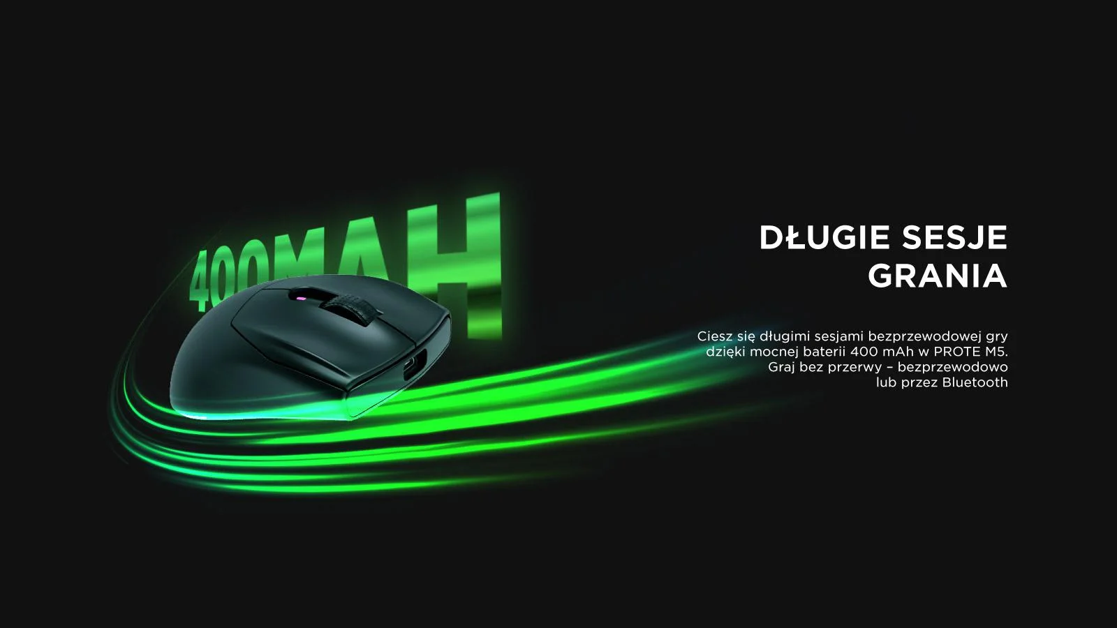 Mysz bezprzewodowa Rampage Prote M5 24000 DPI RGB LED 1K Hz czarna