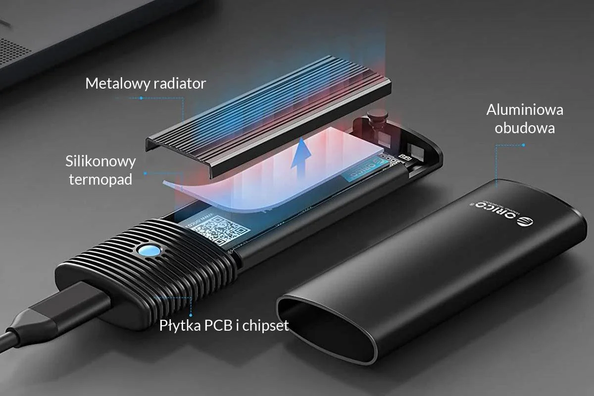 Obudowa dysku M.2 Orico NVMe/SATA 10Gbps czarny