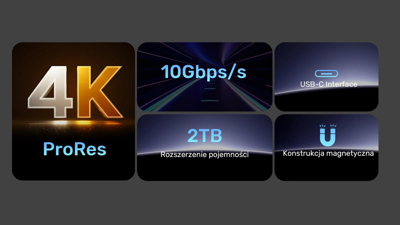 Obudowa dysku Unitek magnetyczna SolidForce Reefer USB-C do M.2 SSD (NVMe/SATA)