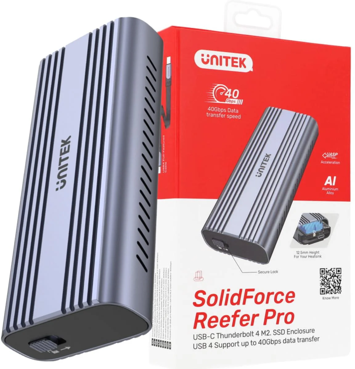 Unitek S1226A obudowa dysku M.2 SSD PCIe/NVMe 40Gbps USB4 - najważniejsze cechy: