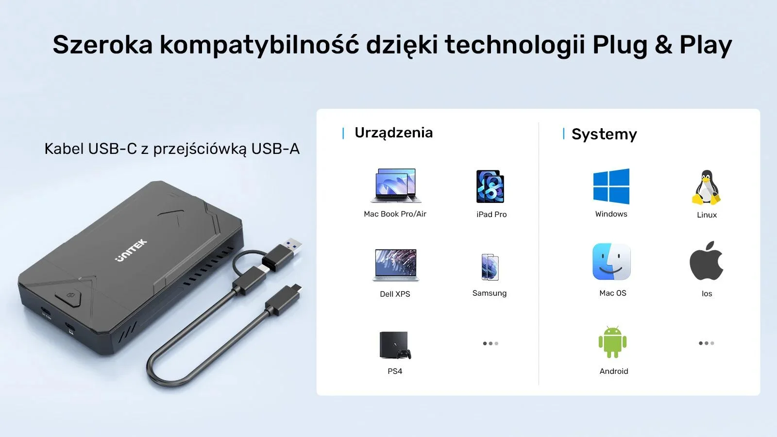 Obudowa dysku Unitek SSD M.2 NVMe i SATA 10Gbps USB