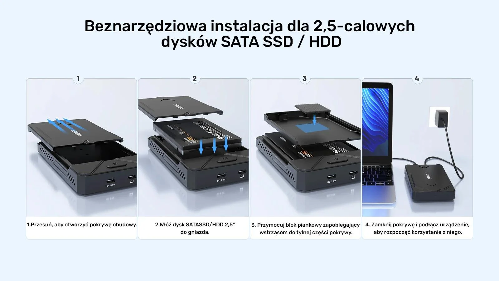 Obudowa dysku Unitek SSD M.2 NVMe i SATA 10Gbps USB