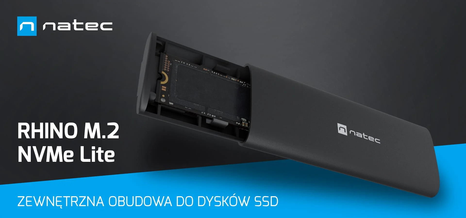 Obudowa na dysk SSD Natec Rhino M.2 NVME Lite USB-C 3.1 Gen.2 aluminium