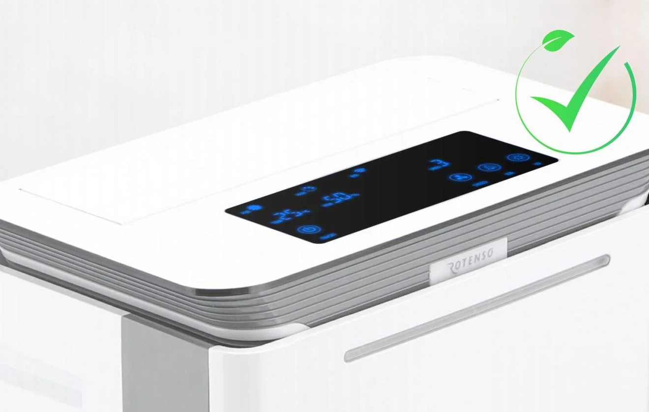 Rotenso Qube Q35W R10 - oczyszczacz powietrza z nawilżaczem i wskaźnikiem jakości powietrza oraz PM 2,5