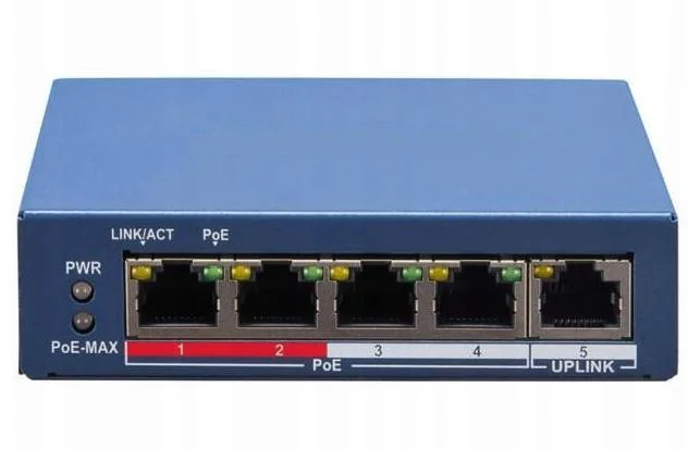 Switch PoE 4+1 HiLook by HikVision - zagwarantuj sobie wygodne zasilanie swojego zestawu wideodomofonowego HikVision!